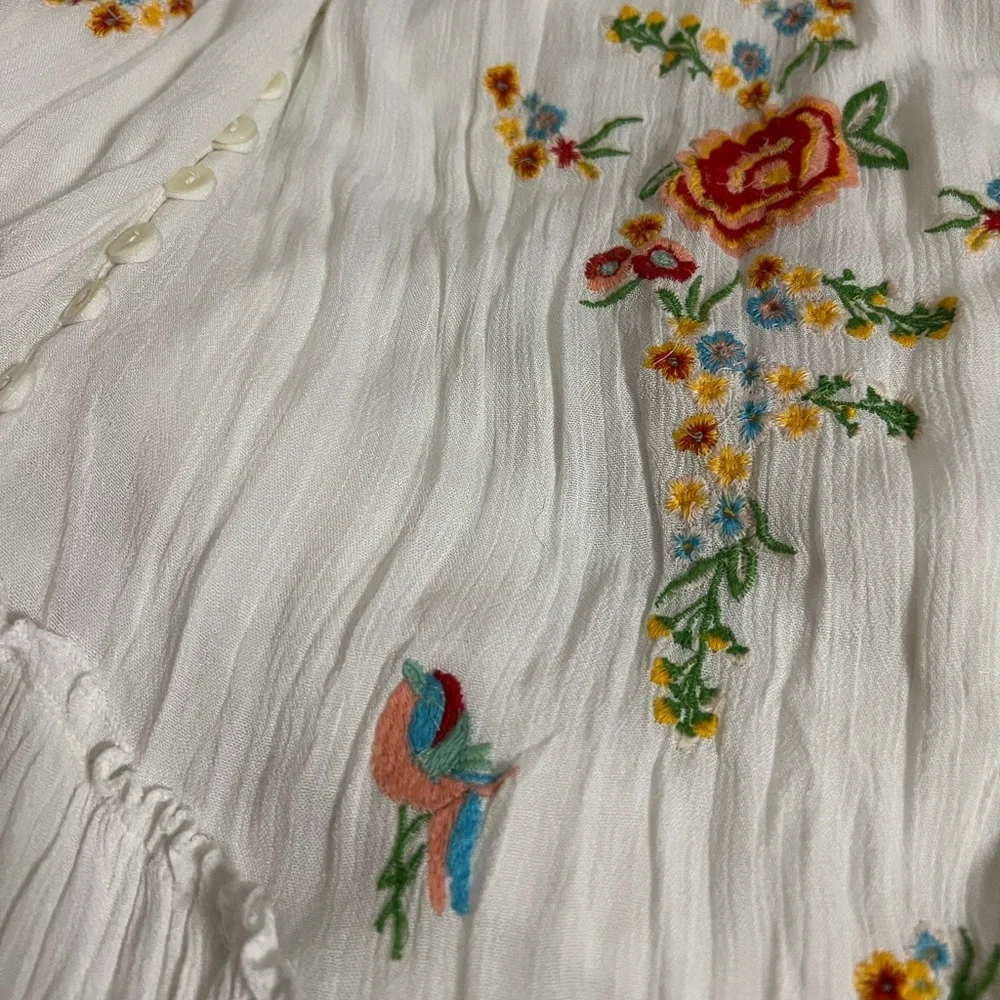 Z&L Flowers and Birds Embroidery Boho Dress - Picture 9 of 10
